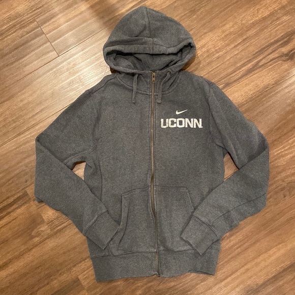 Nike | Tops | Gray Rhinestone Nike Zip Hoodie Sz Small Uconn | Poshmark